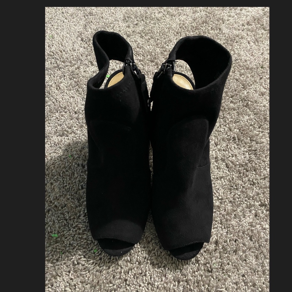 Michael Kors Peep toe booties- Black Suede
